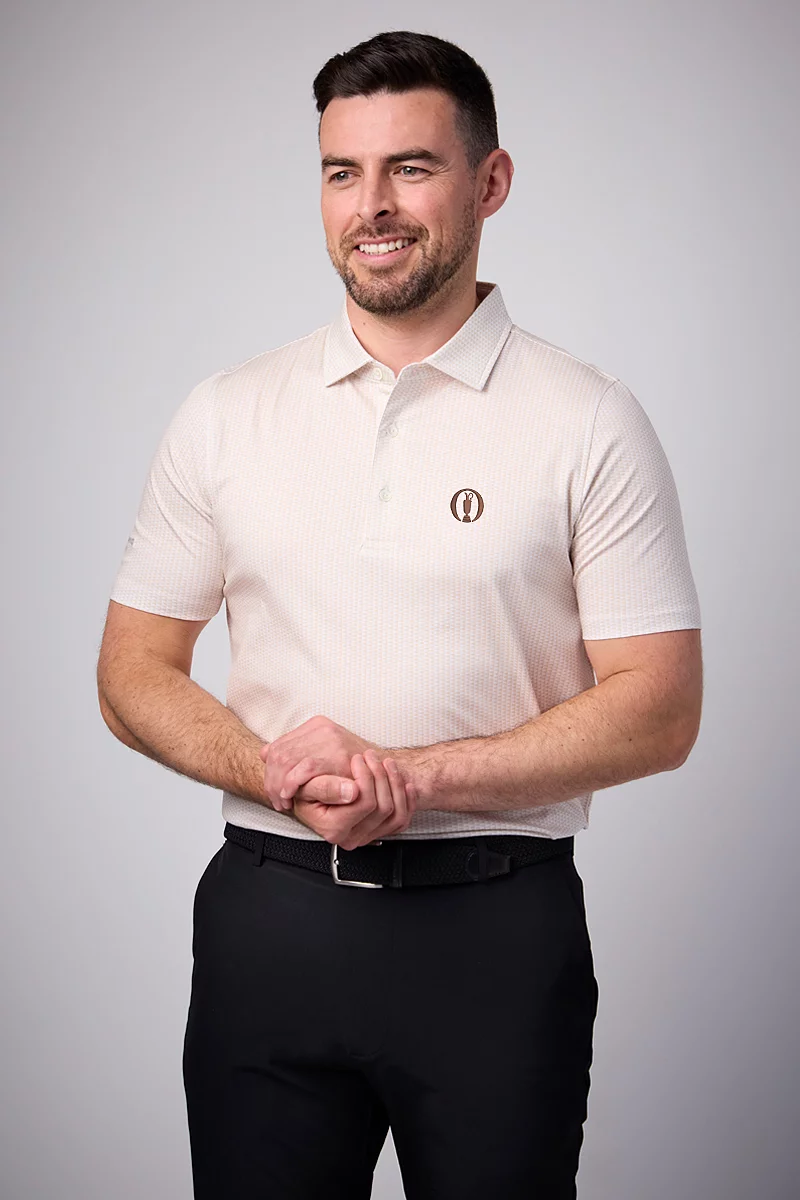 The Open Mens Flag Print Mercerised Cotton Golf Shirt