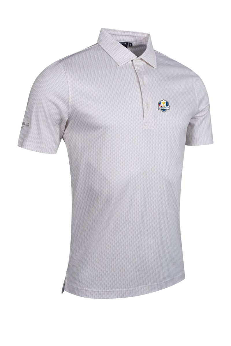 Official Ryder Cup 2027 Mens Flag Print Mercerised Cotton Golf Shirt