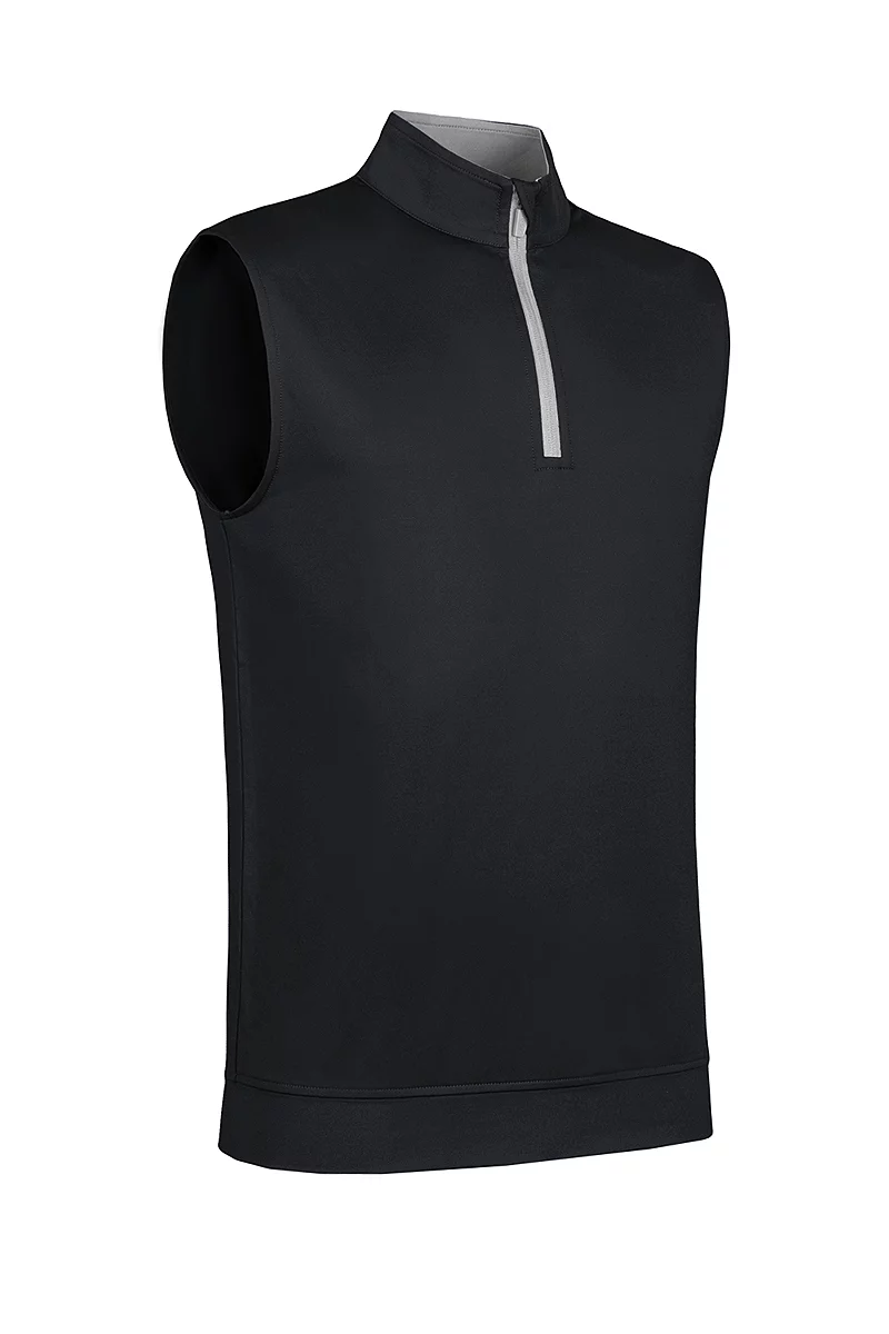 Official Ryder Cup 2027 Mens Quarter Zip Lightweight Performance Golf Slipover Black/Light Grey M