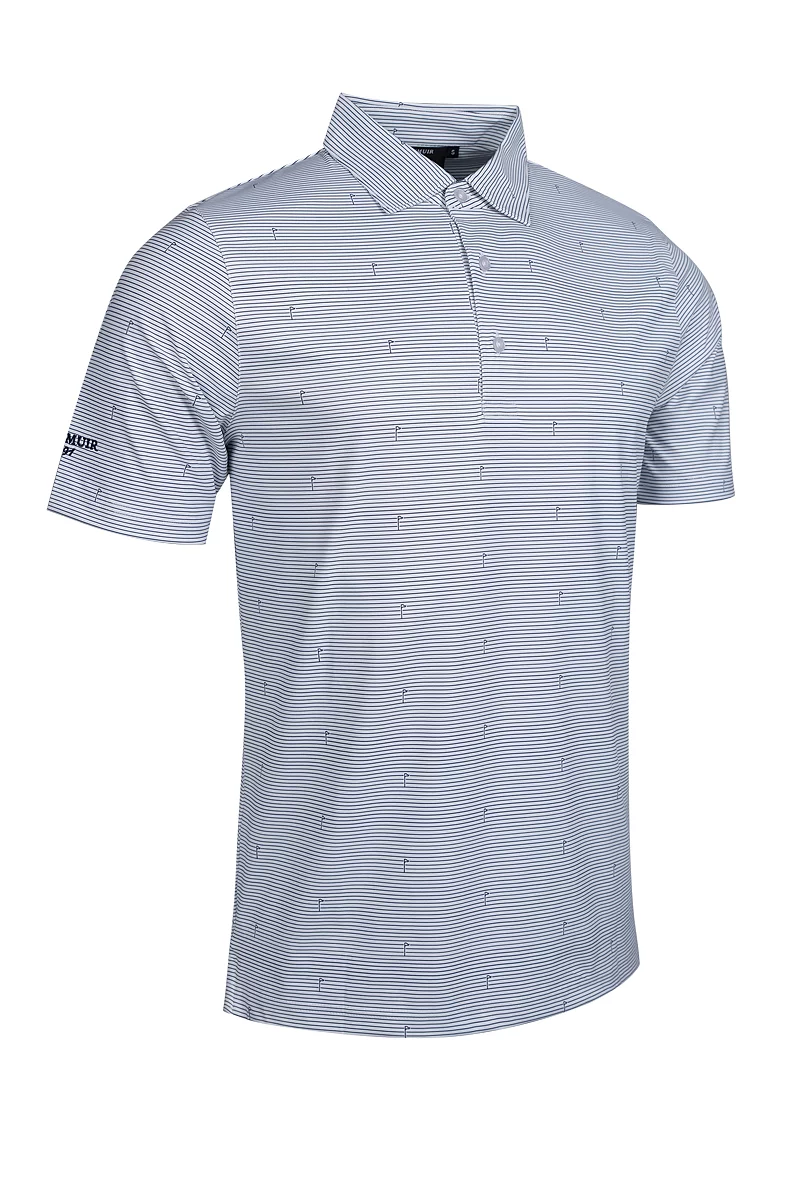 Stripe Flag Print Performance Golf Shirt