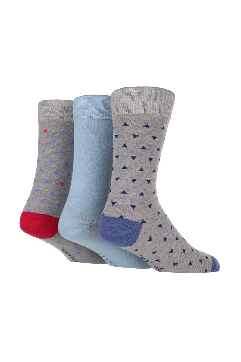 Mens 3 Pair Bamboo Triangle Patterned Socks