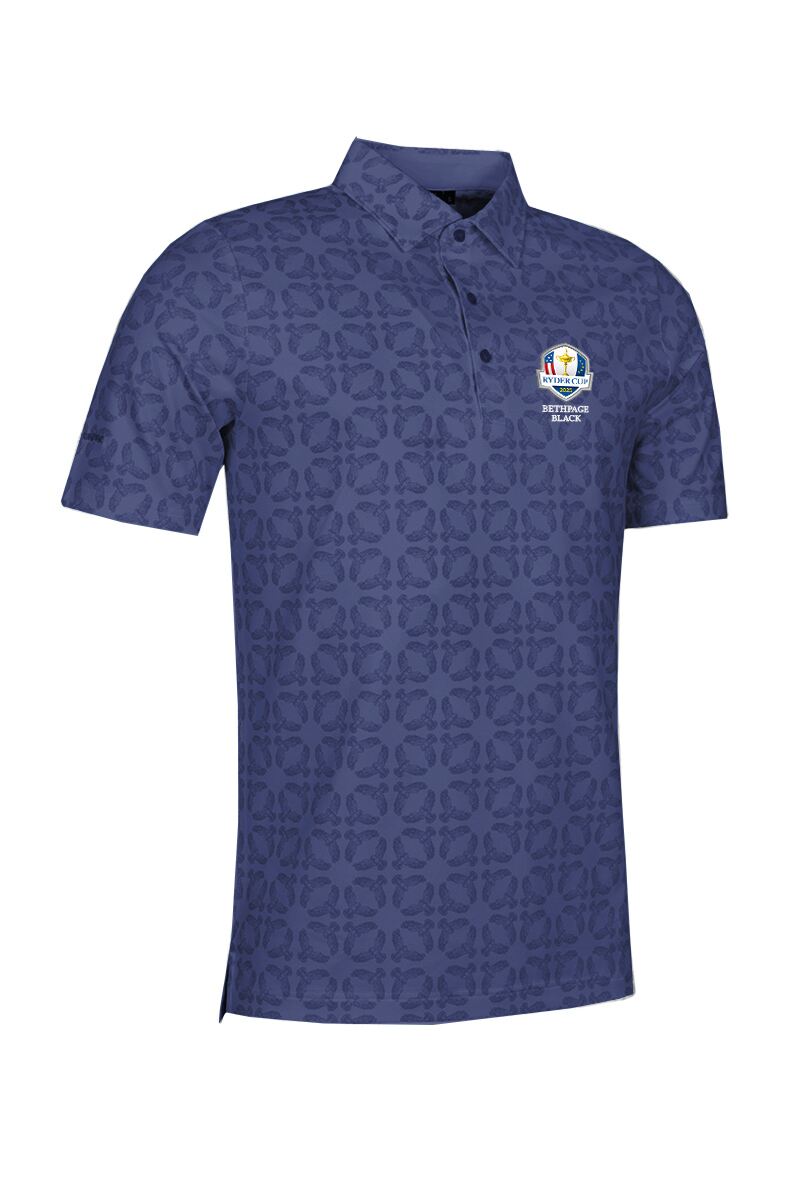 Official Ryder Cup 2025 Mens Eagle Bird Print Performance Golf Shirt Navy XL