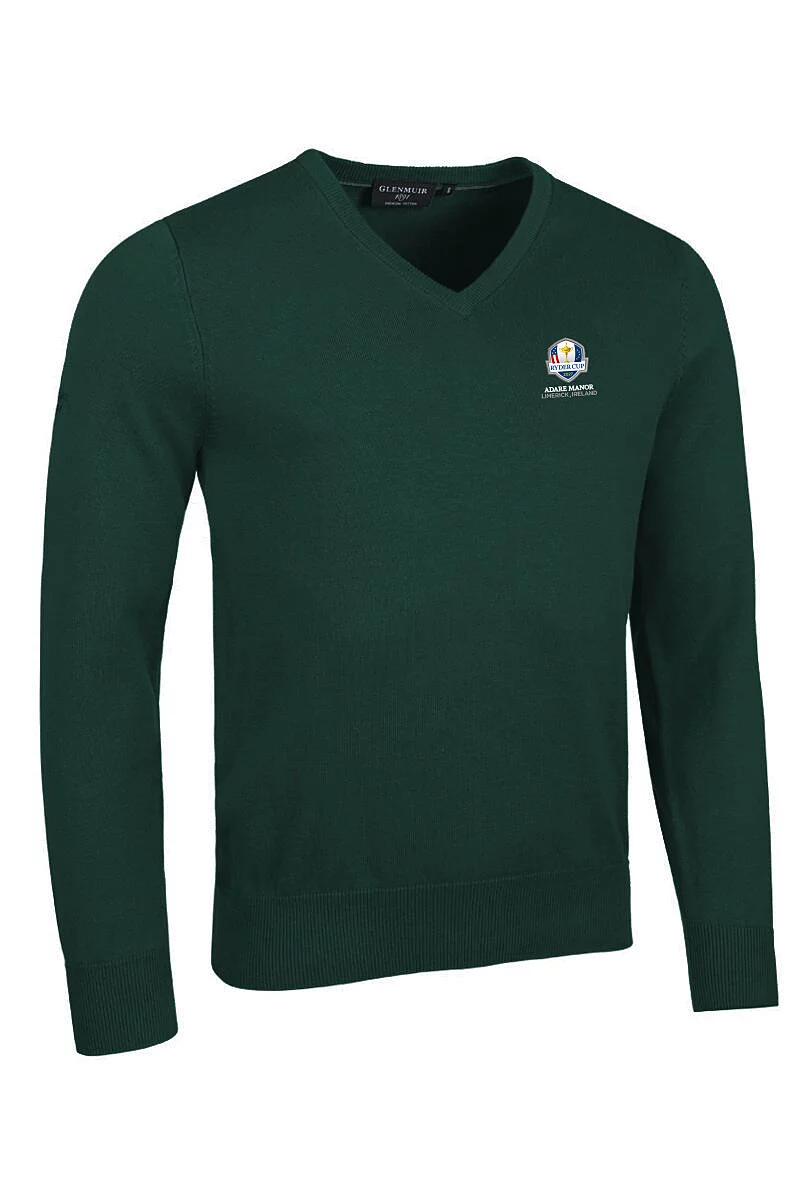 Official Ryder Cup 2027 Mens V Neck Cotton Lightweight Golf Sweater Bottle XXL