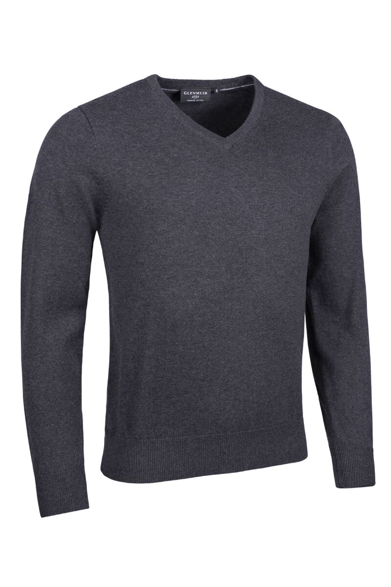 Mens V Neck Cotton Lightweight Golf Sweater