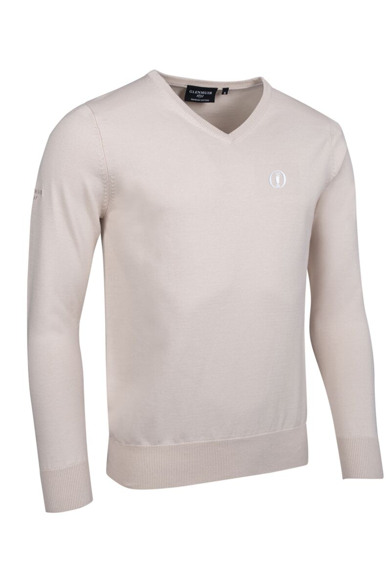The Open Mens V Neck Cotton Lightweight Golf Sweater