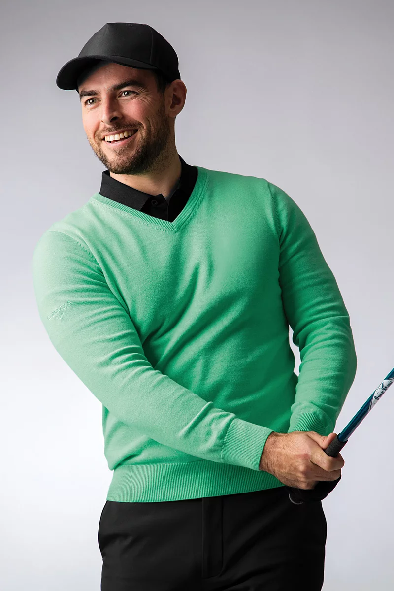 Mens V Neck Cotton Lightweight Golf Sweater Sale
