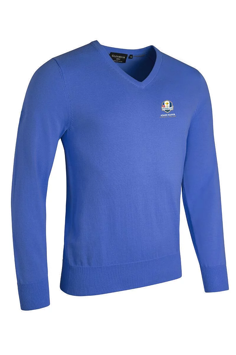 Official Ryder Cup 2027 Mens V Neck Cotton Lightweight Golf Sweater Tahiti L
