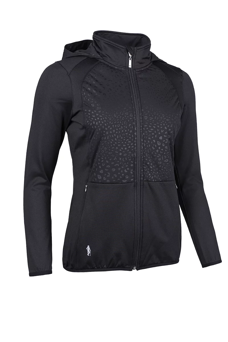 Official Ryder Cup 2027 Ladies Full Zip Animal Print Performance Hooded Jacket Black/Animal Print M