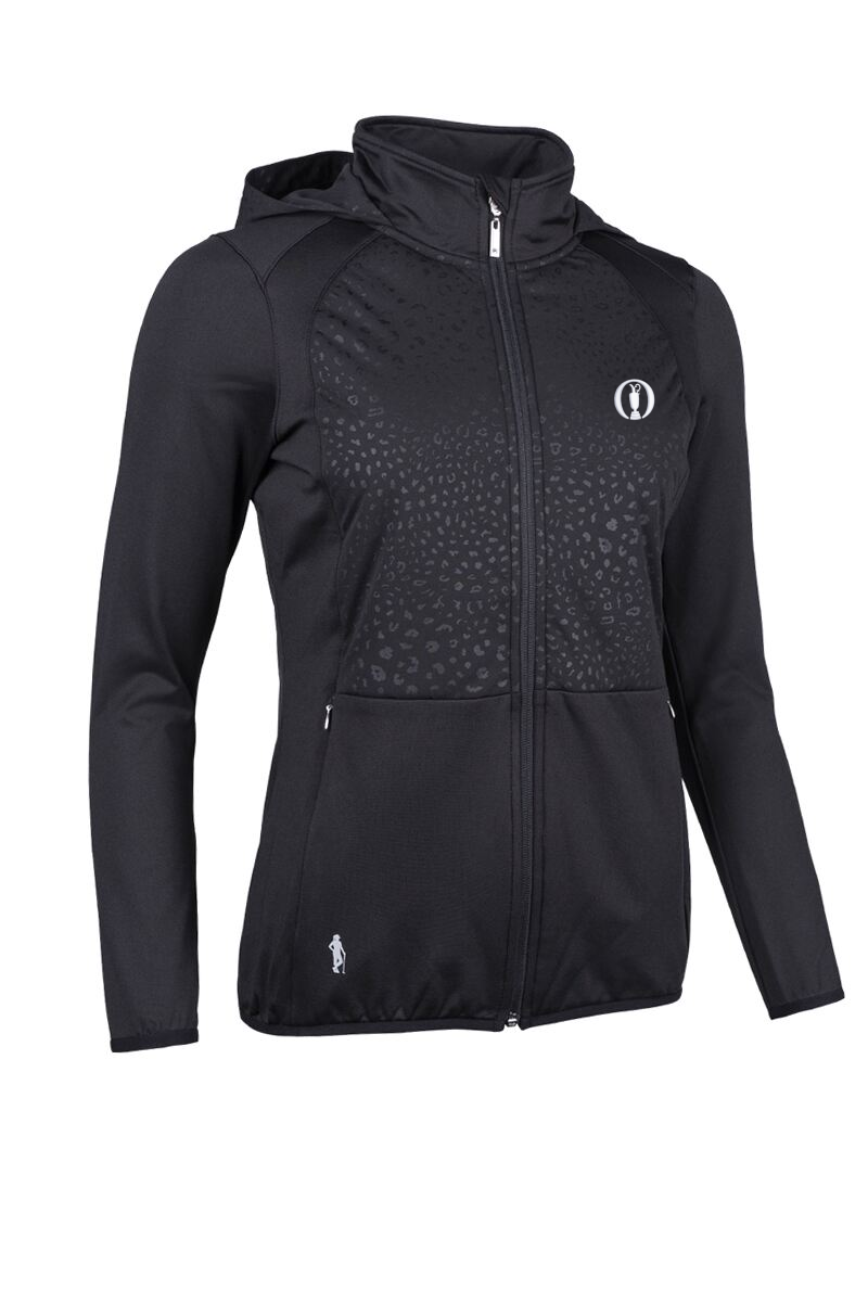 The Open Ladies Full Zip Animal Print Performance Heavyweight Hooded Jacket