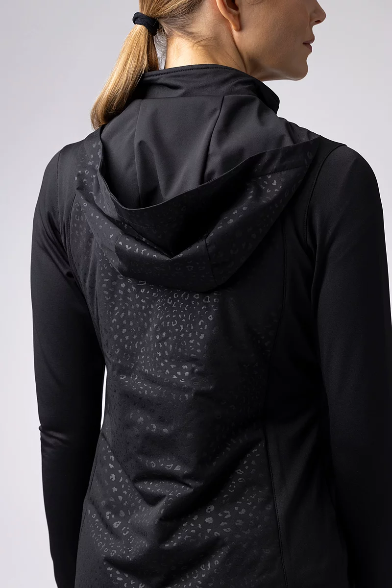 The Open Ladies Full Zip Animal Print Performance Heavyweight Hooded Jacket The Open Ladies Full Zip Animal Print Performance Heavyweight Hooded Jacket