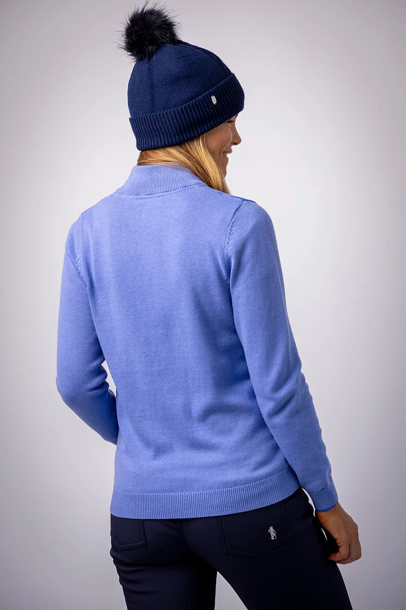 Ladies Quarter Zip Houndstooth Touch of Cashmere Golf Sweater Ladies Quarter Zip Houndstooth Touch of Cashmere Golf Sweater