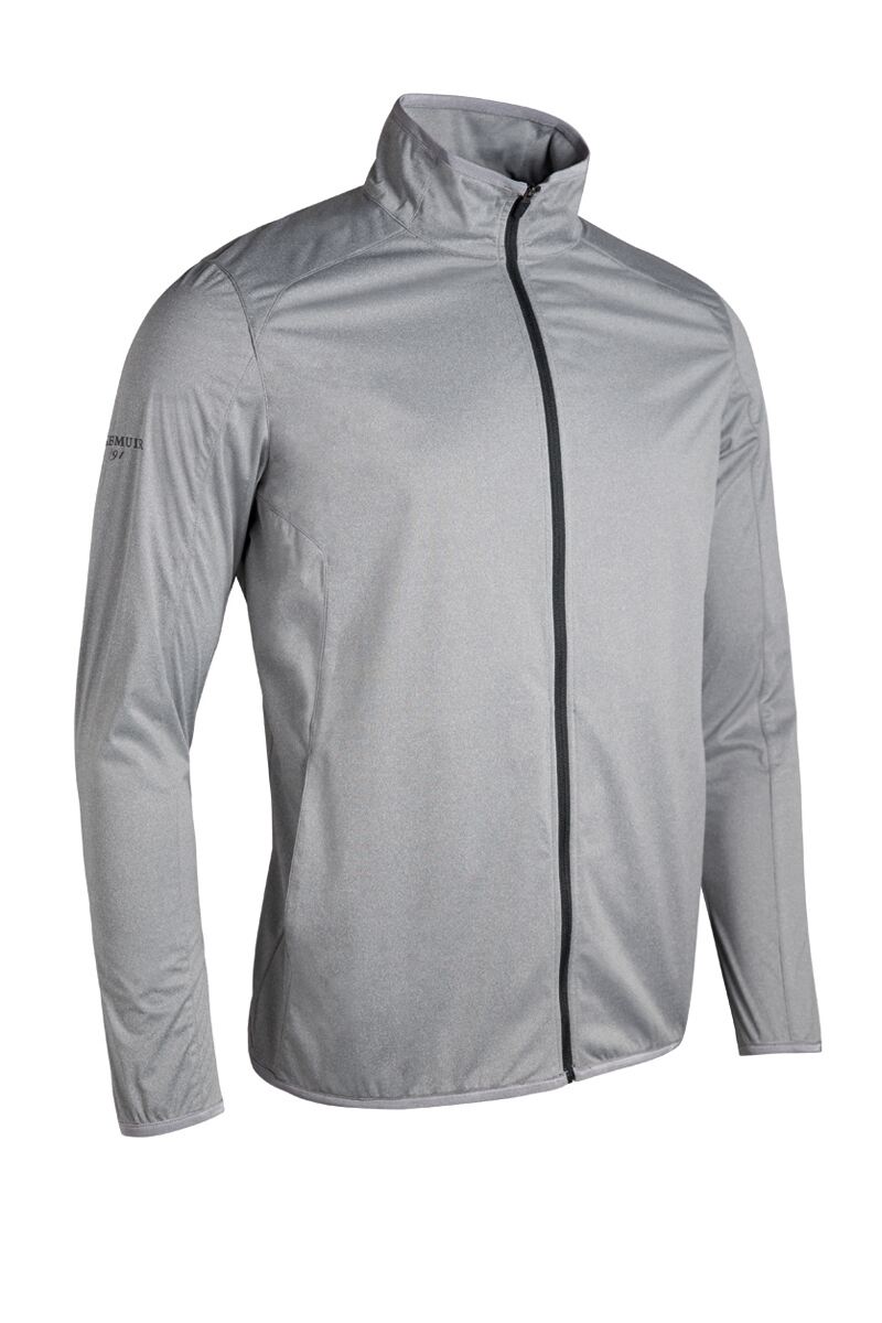 Mens Zip Front Water Repellent Golf Jacket Light Grey Marl/Black XL