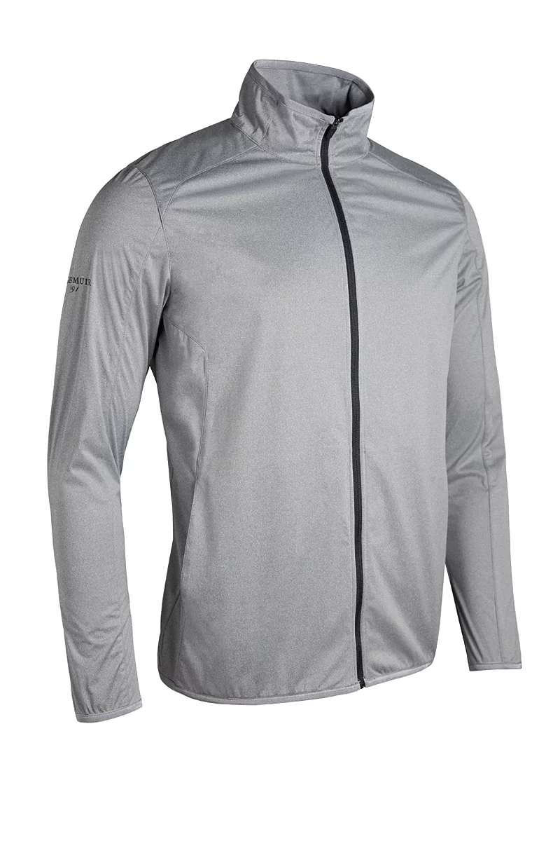 Mens Full Zip Water Repellent Lightweight Golf Jacket Sale Light Grey Marl/Black XL