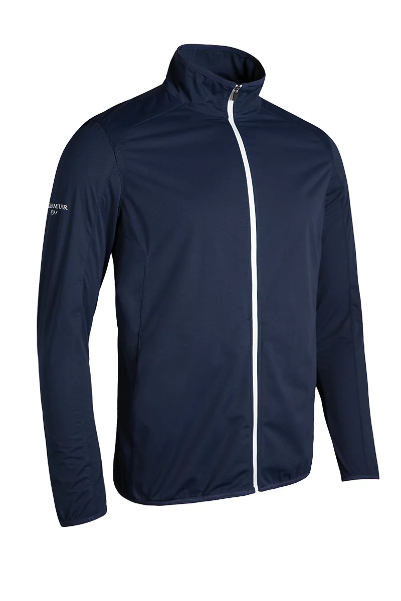 Mens Full Zip Water Repellent Lightweight Golf Jacket Sale Navy/White L