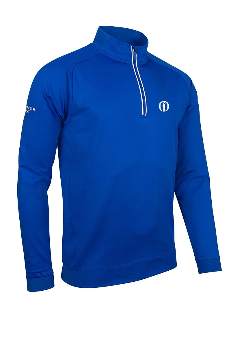 Official Ryder Cup 2027 Mens Quarter Zip Rib Performance Golf Midlayer Ascot Blue/White M