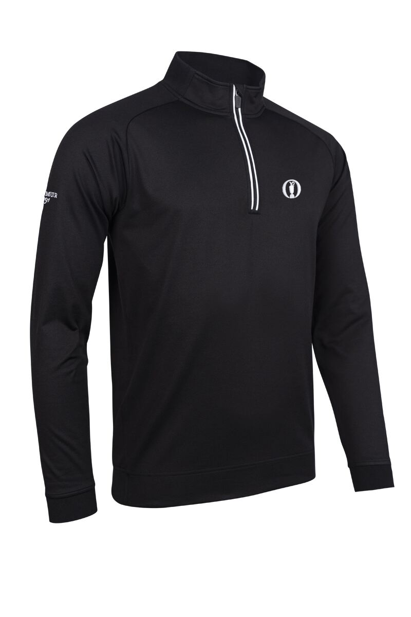 The Open Mens Quarter Zip Rib Performance Golf Midlayer