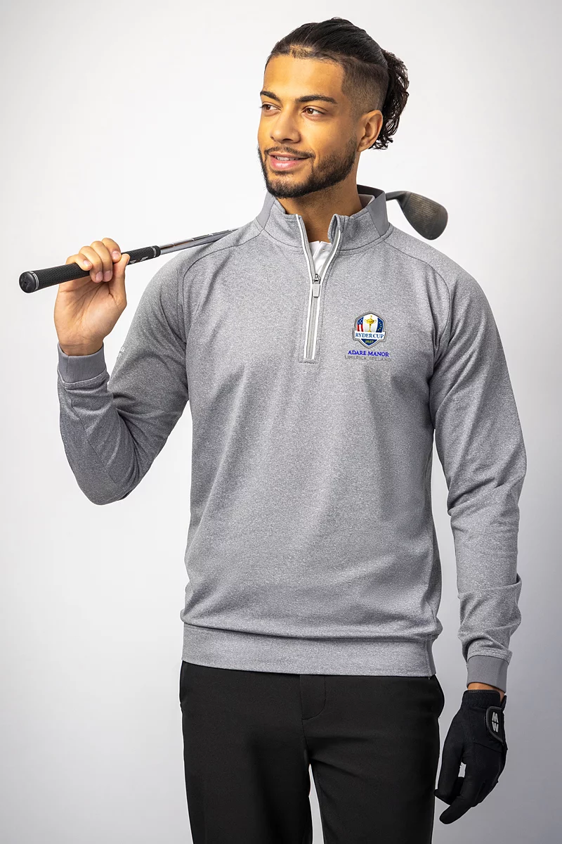 Official Ryder Cup 2027 Mens Quarter Zip Rib Performance Golf Midlayer
