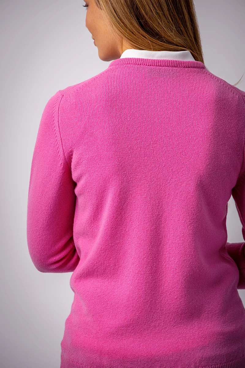 Ladies Crew Neck Lambswool Midweight Golf Sweater