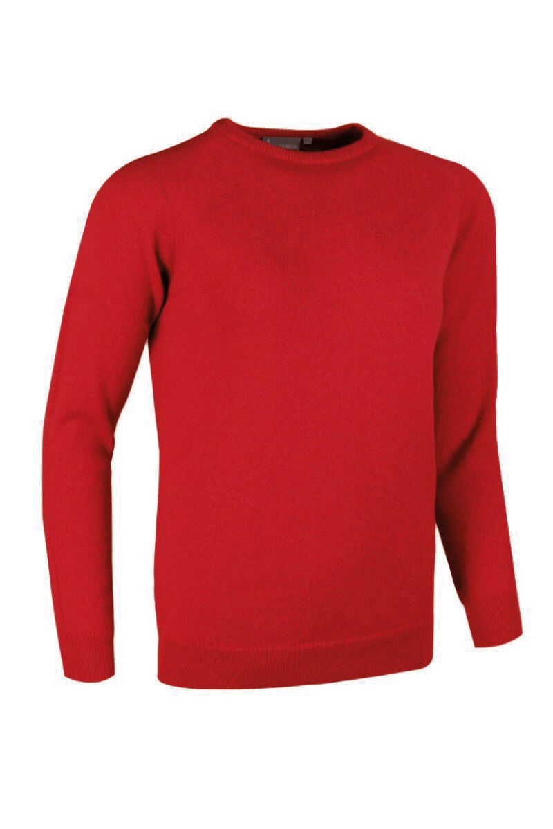 Ladies Crew Neck Lambswool Golf Sweater Garnet XL