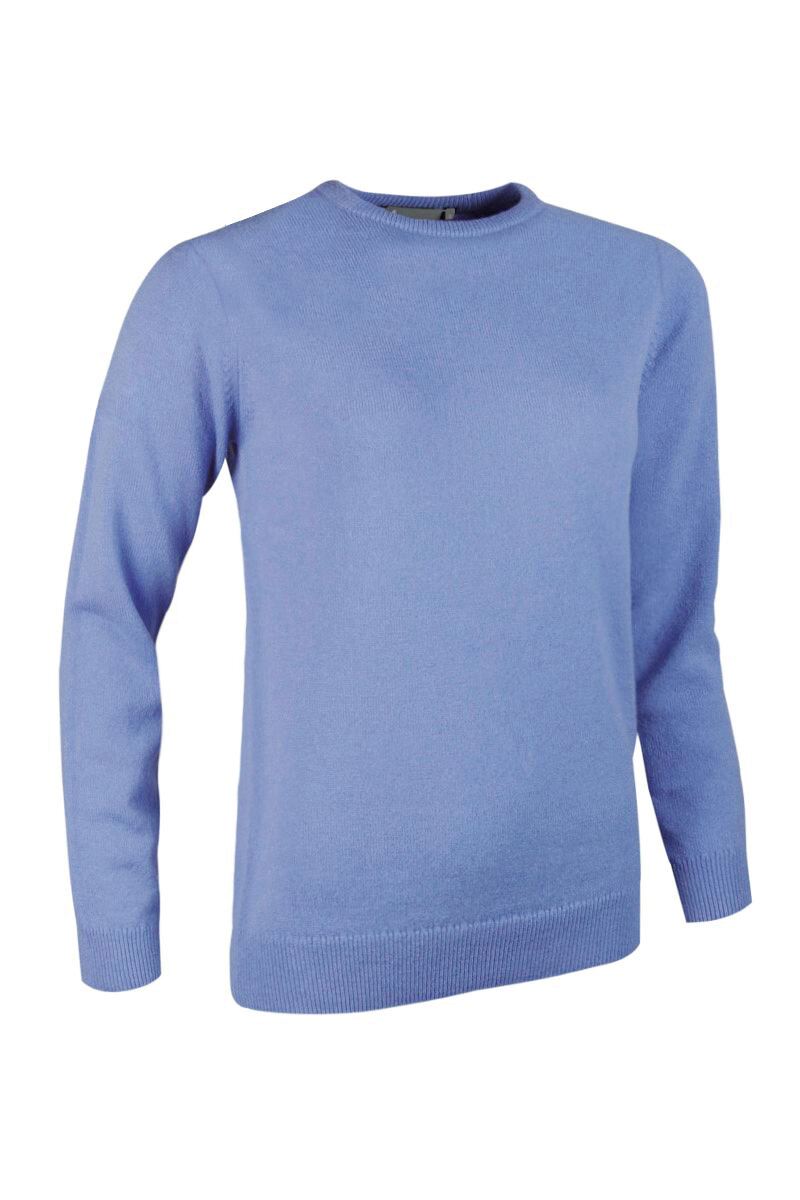 Ladies Crew Neck Lambswool Golf Sweater Light Blue XL