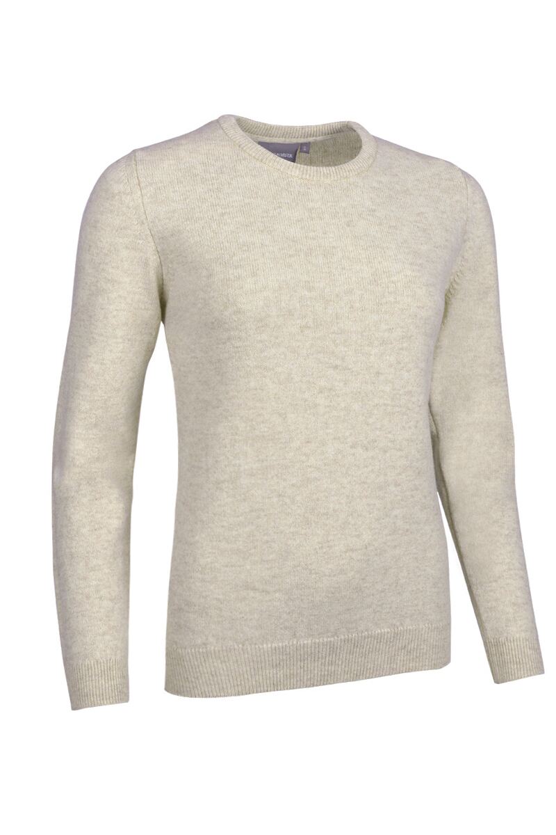 Ladies Crew Neck Lambswool Golf Sweater Linen Marl XL