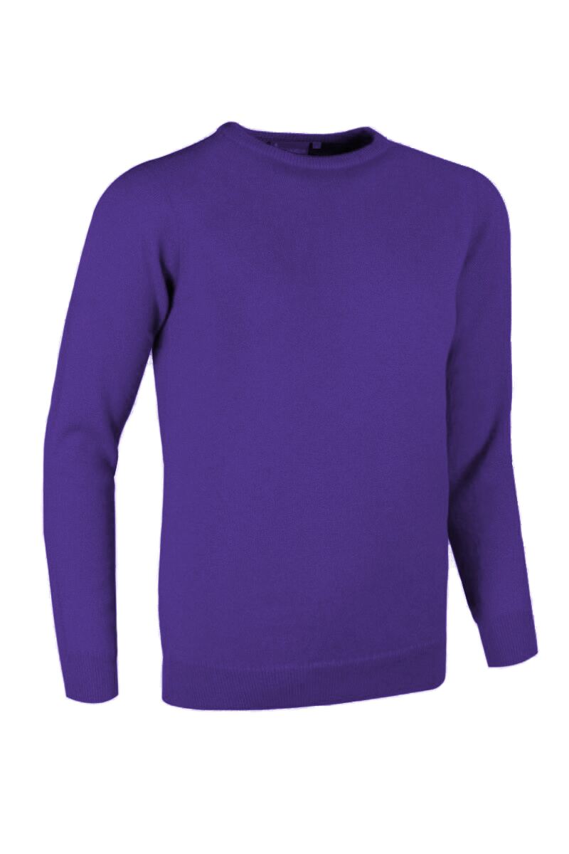 Ladies Crew Neck Lambswool Golf Sweater Violet XL