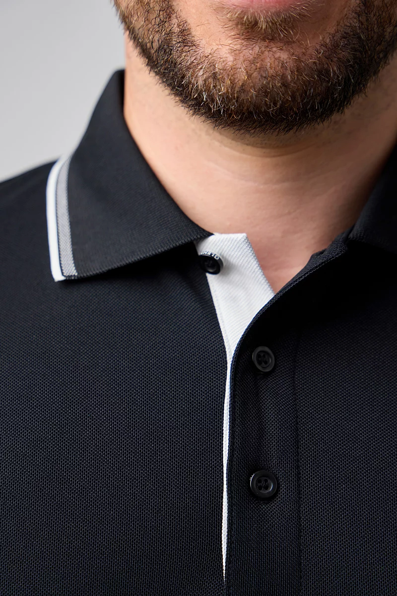 Mens Tipped Performance Pique Golf Polo Shirt Mens Tipped Performance Pique Golf Polo Shirt