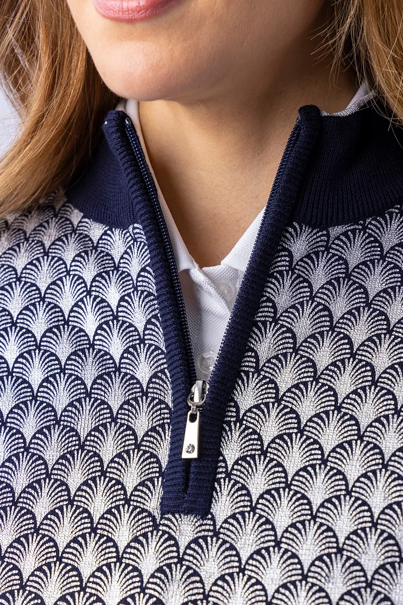 Ladies Quarter Zip Printed Cotton Golf Sweater Sale Ladies Quarter Zip Printed Cotton Golf Sweater Sale
