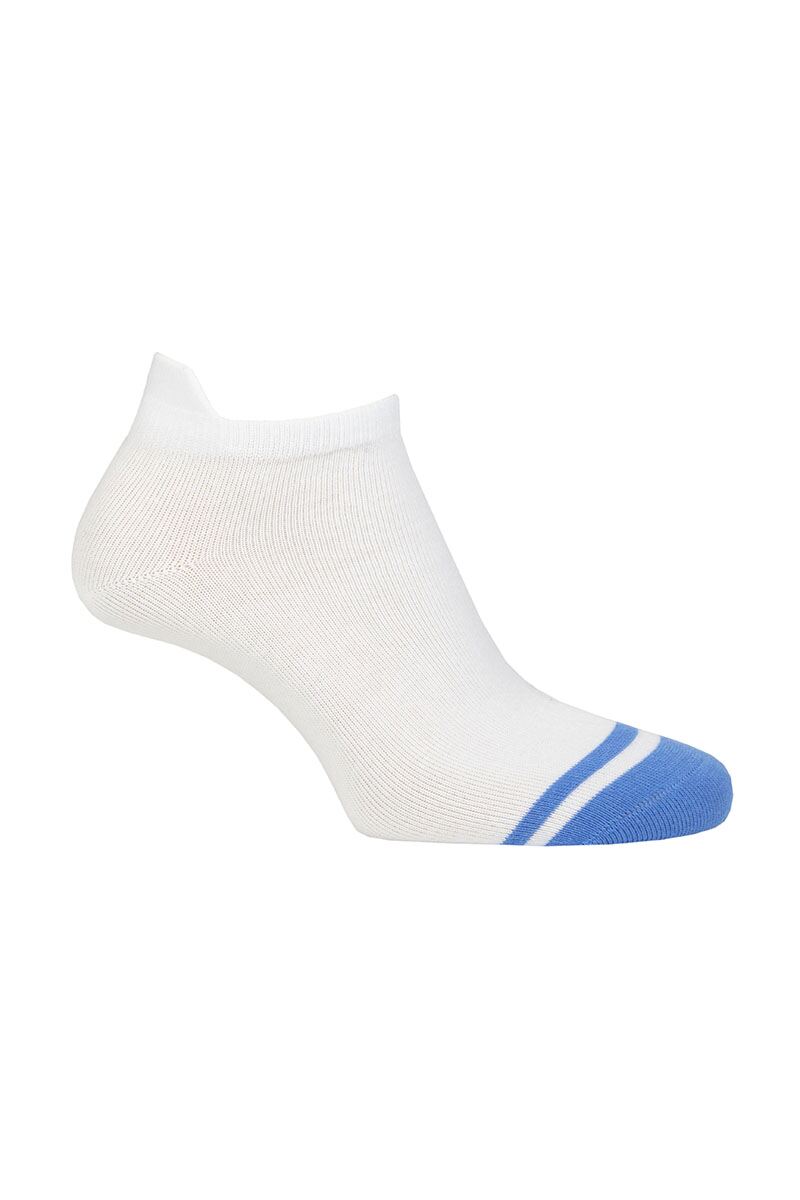 Ladies Fashion Patterned Secret Golf Socks White/Tahiti Stripes UK 4-8