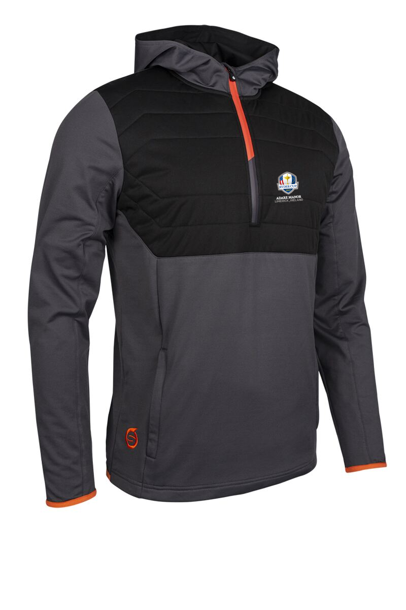 Official Ryder Cup 2027 Mens Zip Front Colour Block Showerproof Hybrid Padded Golf Hoodie Official Ryder Cup 2027 Mens Zip Front Colour Block Showerproof Hybrid Padded Golf Hoodie