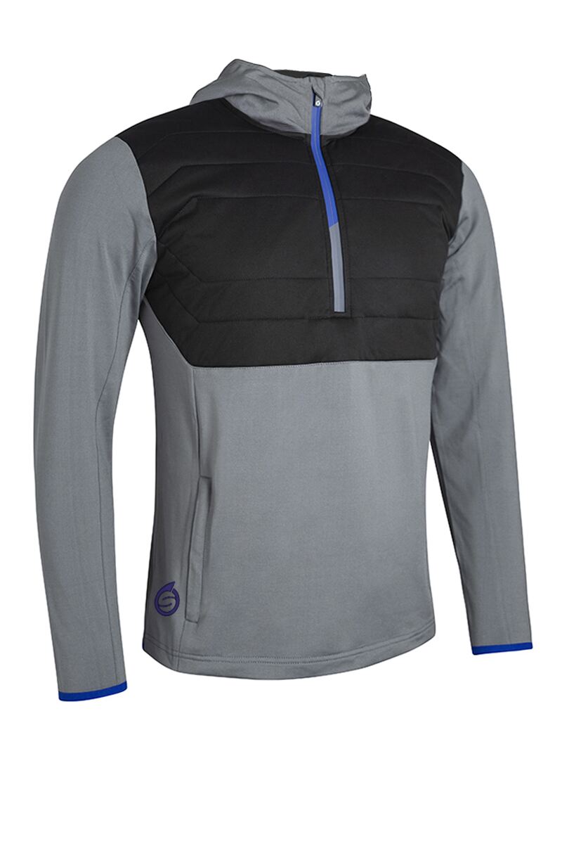 Mens Zip Front Colour Block Showerproof Hybrid Padded Golf Hoodie Mens Zip Front Colour Block Showerproof Hybrid Padded Golf Hoodie