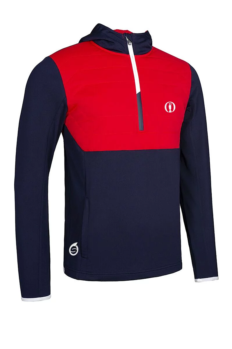 The Open Mens Zip Showerproof Padded Golf Hoodie