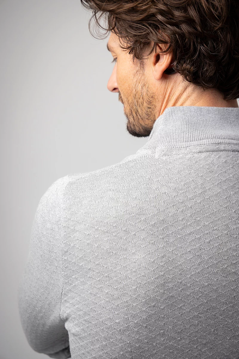 The Open Mens Quarter Zip Diamond Knit Cotton Lightweight Golf Sweater