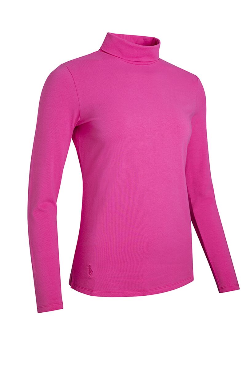 Ladies Long Sleeve Cotton Roll Neck Golf Shirt