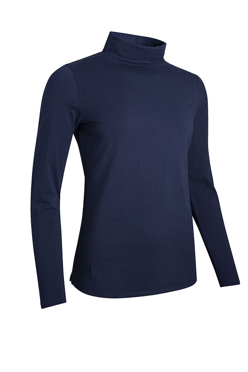 Ladies Long Sleeve Cotton Roll Neck Golf Shirt