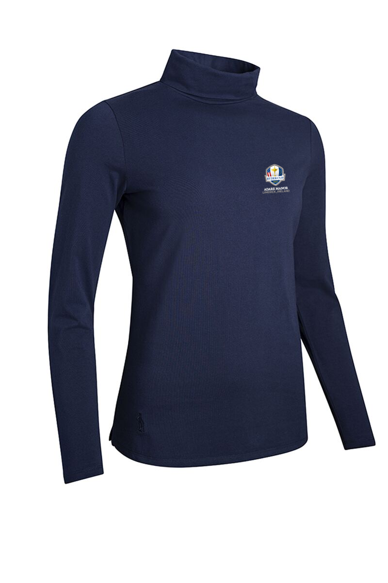 Official Ryder Cup 2027 Ladies Long Sleeve Cotton Roll Neck Golf Shirt