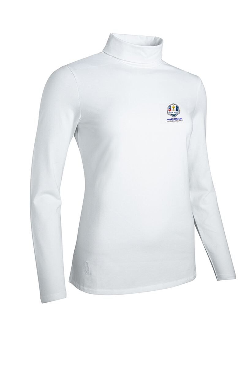 Official Ryder Cup 2027 Ladies Long Sleeve Cotton Roll Neck Golf Shirt