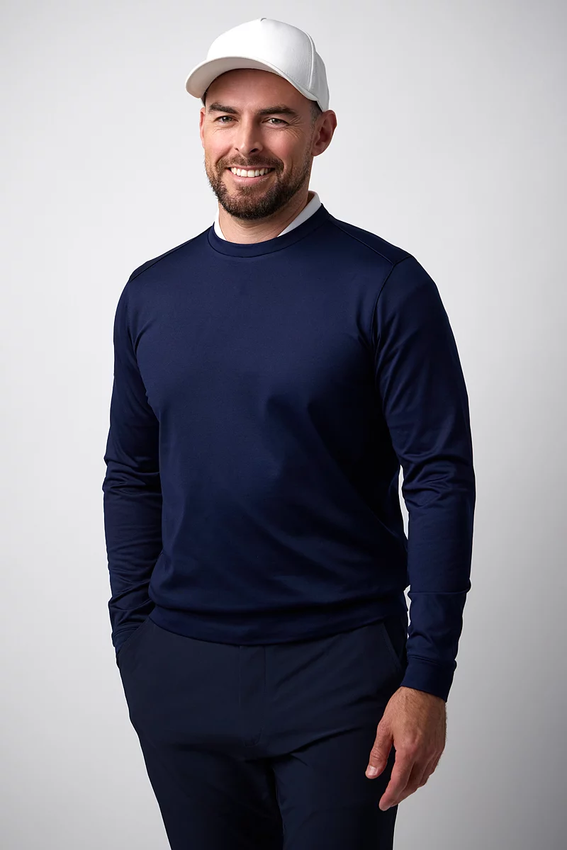 Mens Crew Neck Performance Midweight Golf Midlayer