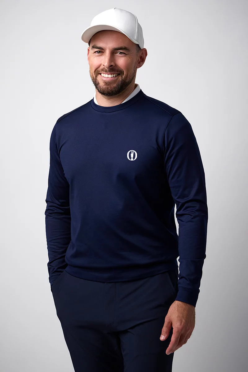 The Open Mens Crew Neck Performance Midweight Golf Midlayer