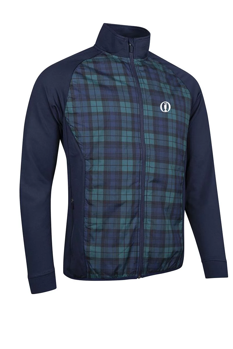 Official Ryder Cup 2027 Mens Full Zip Quilted Performance Thermal Golf Jacket Navy/Tartan XXL