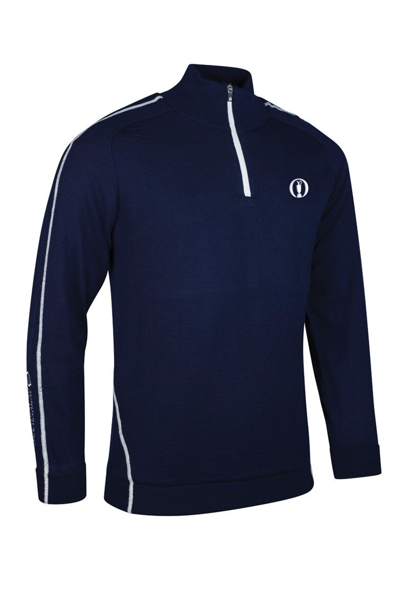 Official The Open Mens Quarter Zip Raglan Sleeve Water Repellent Lined Merino Heavyweight Golf Sweater Official The Open Mens Quarter Zip Raglan Sleeve Water Repellent Lined Merino Heavyweight Golf Sweater