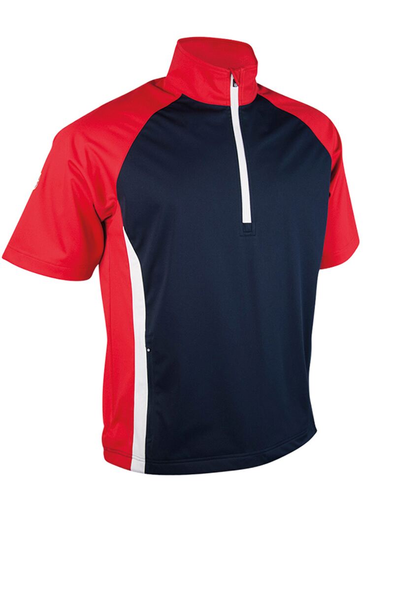 Mens Zip Neck Half Sleeve Windshirt Golf Windshirt