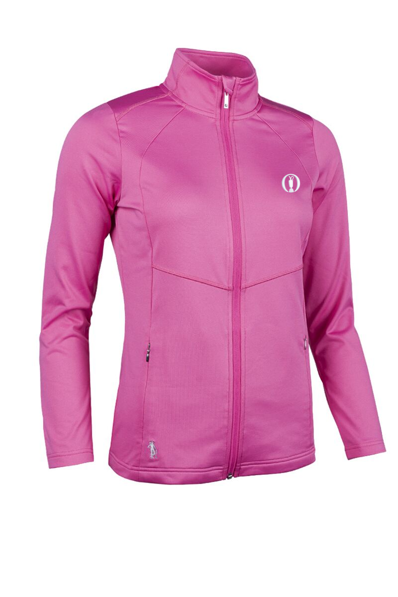 The Open Ladies Full Zip Coverstitch Panelled Performance Midlayer Midweight Jacket