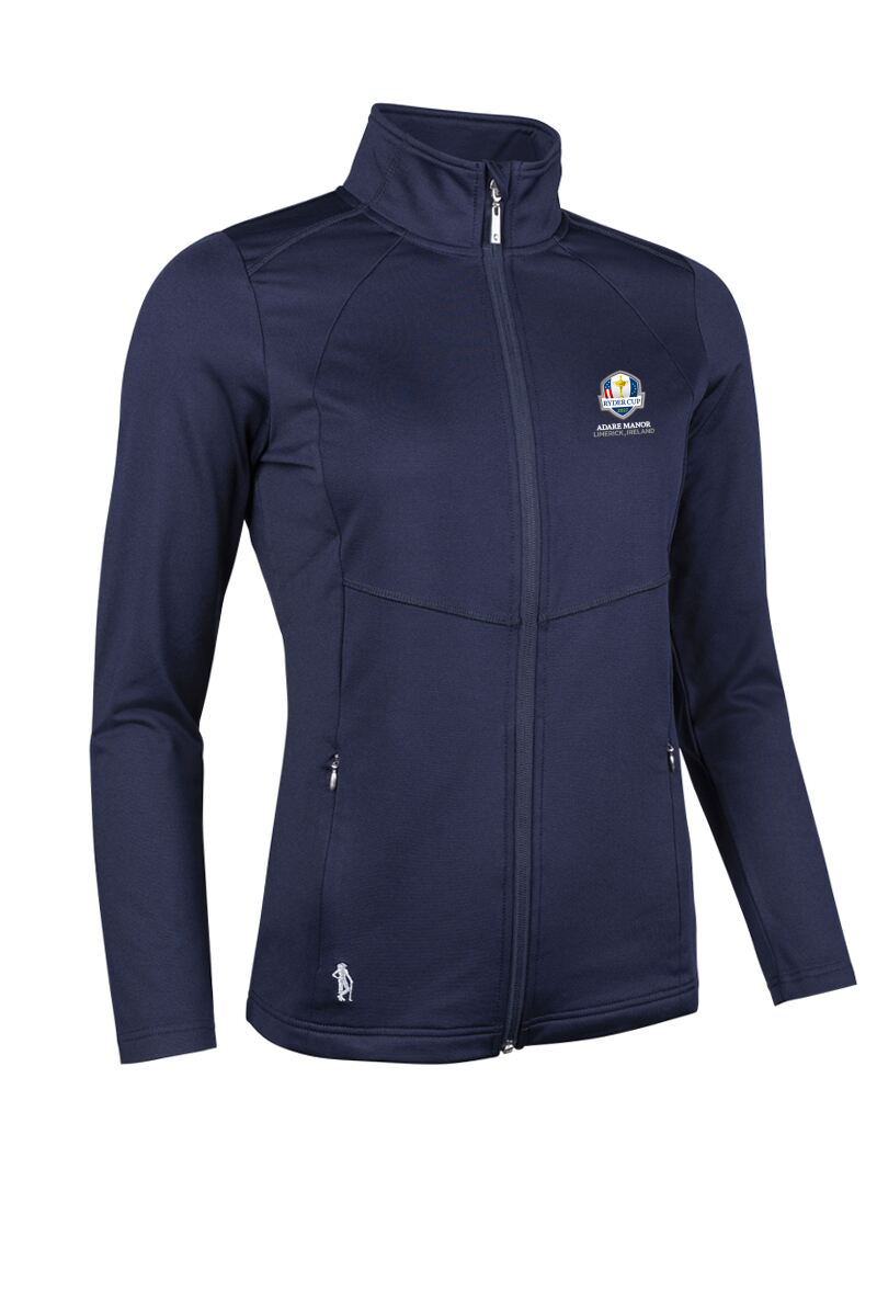 Official Ryder Cup 2027 Ladies Full Zip Coverstitch Panelled Performance Midlayer Midweight Jacket