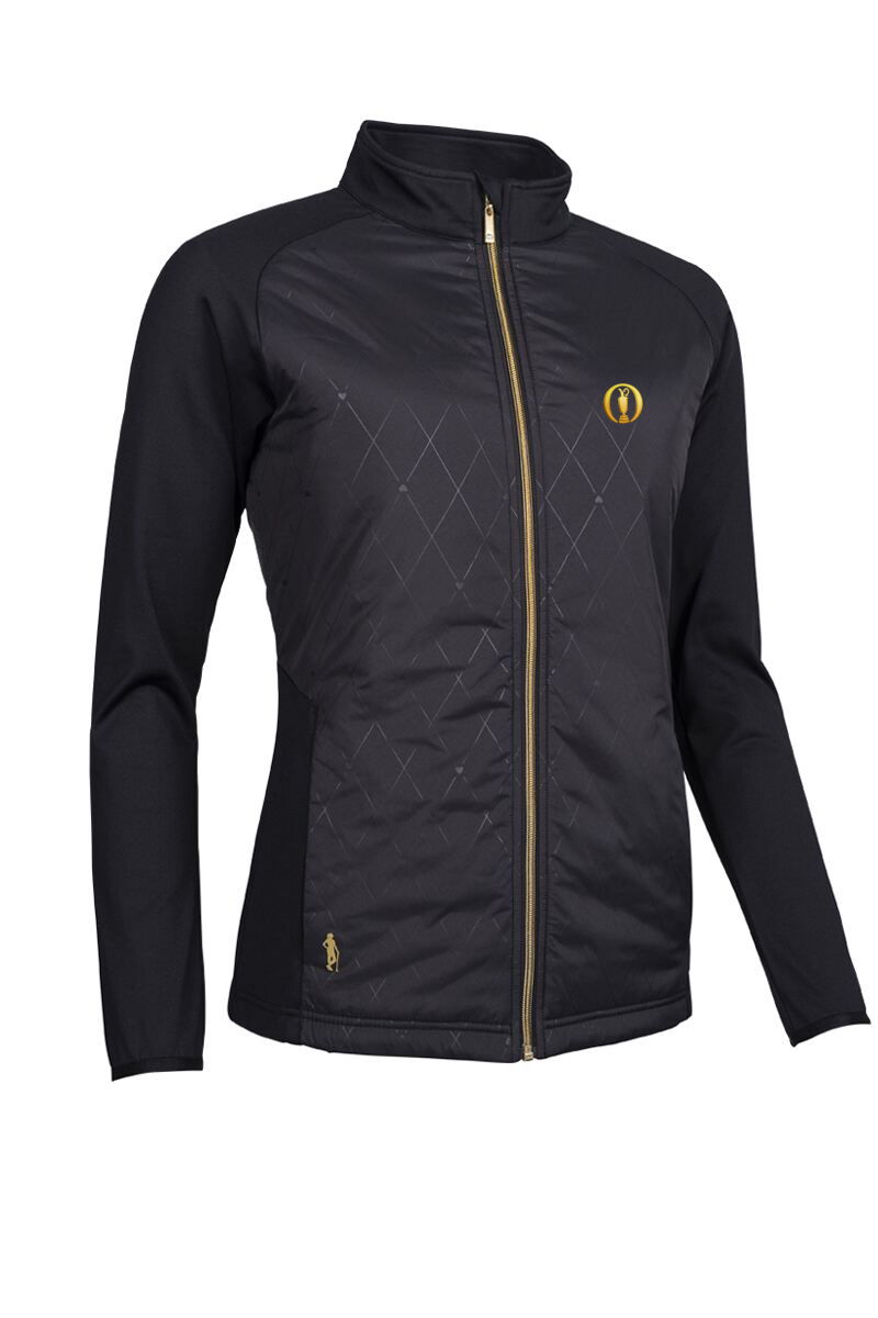 The Open Ladies Full Zip Faux Fur Lined Padded Golf Jacket