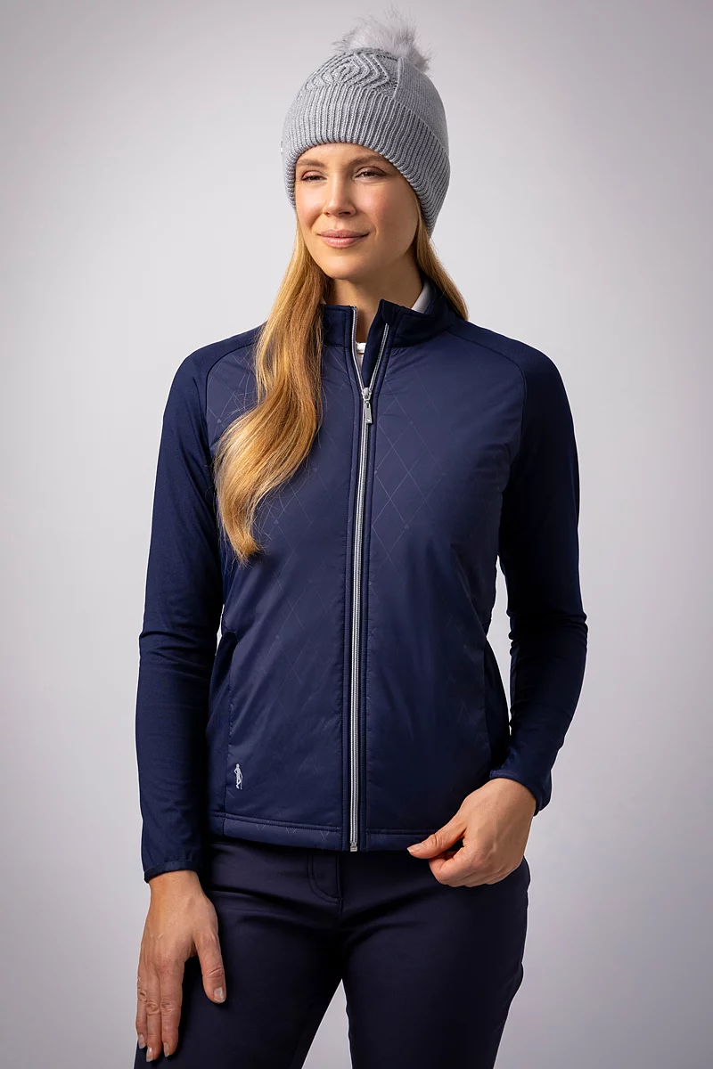 The Open Ladies Full Zip Faux Fur Lined Padded Golf Jacket