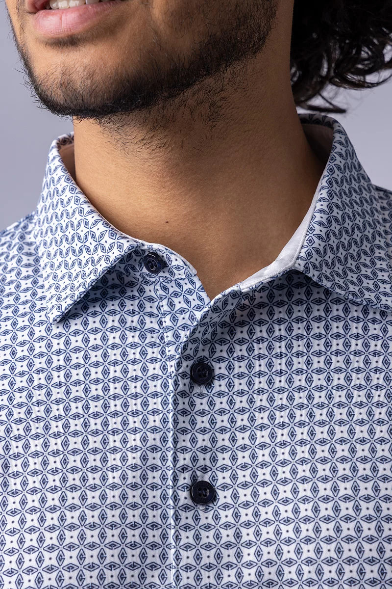 Mens All Over Micro G Print Performance Golf Shirt Sale