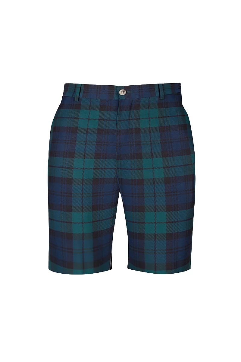 Mens Lightweight Stretch Performance Golf Shorts Tartan 38