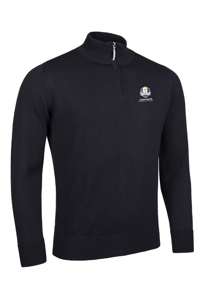 Official Ryder Cup 2027 Mens Quarter Zip Lightweight Merino Wool Sweater
