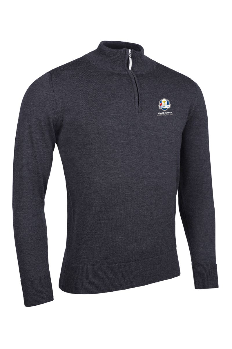 Official Ryder Cup 2027 Mens Quarter Zip Lightweight Merino Wool Sweater